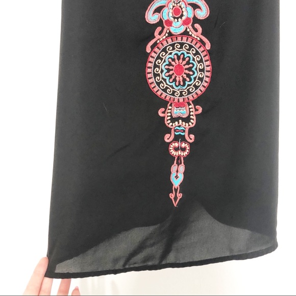 4/$25 Full Tilt Black Embroidered Ladder Back Cami - Picture 3 of 5